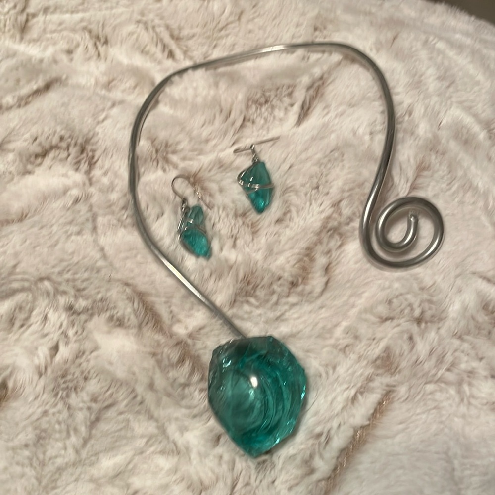 Custom craft made necklace and earrings